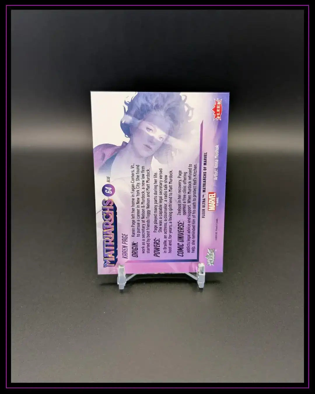2024 Fleer Ultra Matriarchs of Marvel #64 Karen Page Blue Foil
