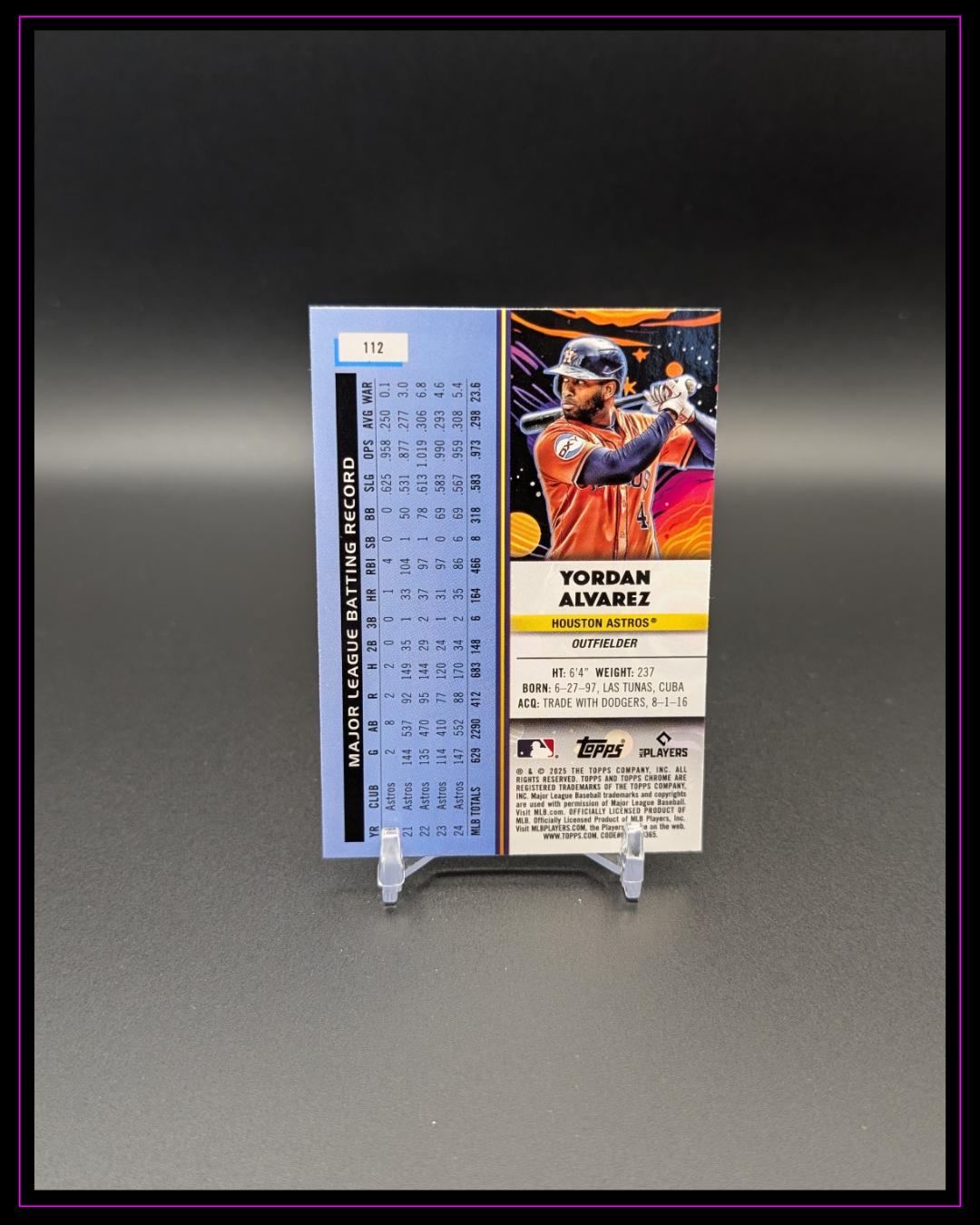 2025 Topps Chrome Cosmic #112 Yordan Alvarez