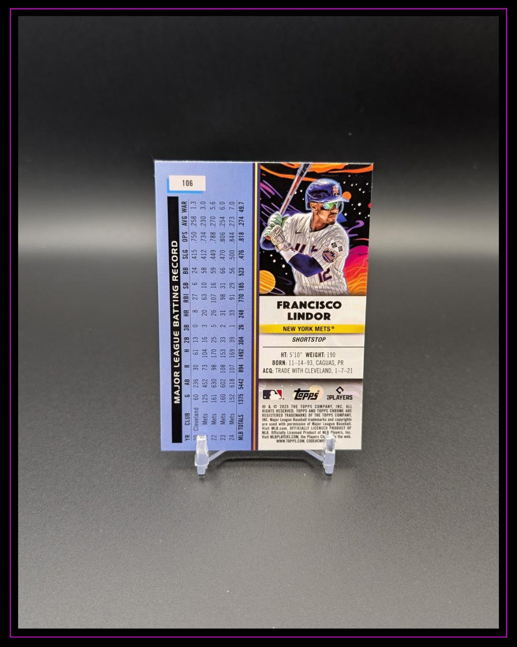 2025 Topps Chrome Cosmic #106 Francisco Lindor