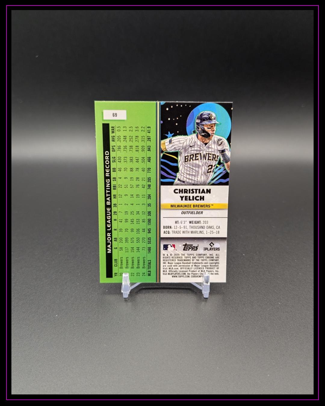 2025 Topps Chrome Cosmic #69 Christian Yelich
