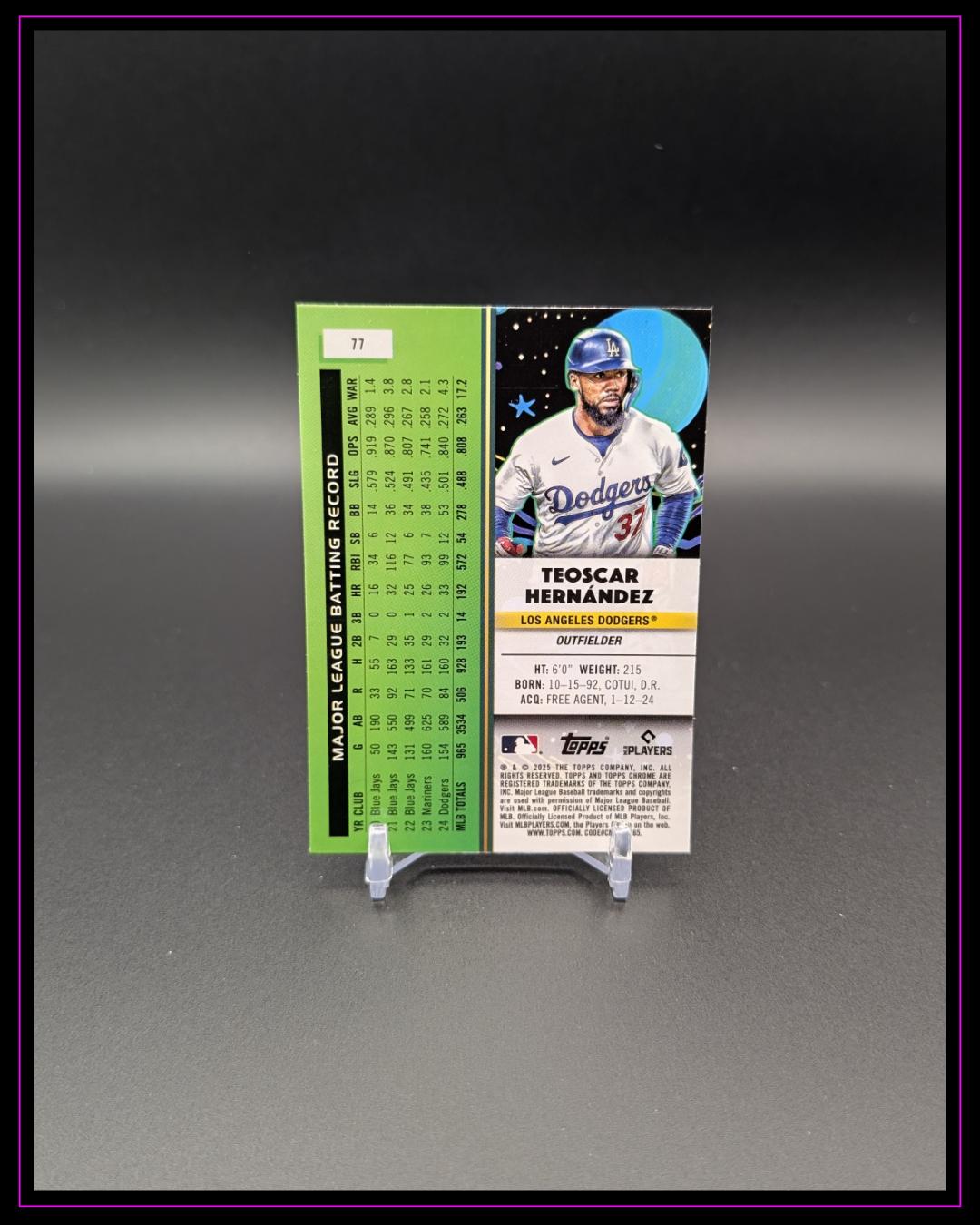 2025 Topps Chrome Cosmic #77 Teoscar Hernández