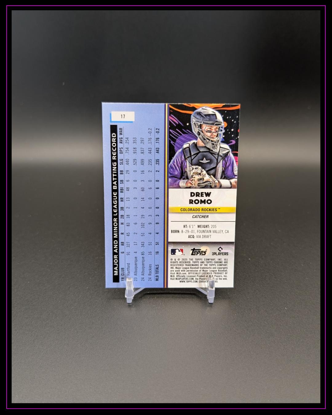 2025 Topps Chrome Cosmic #17 Drew Romo RC