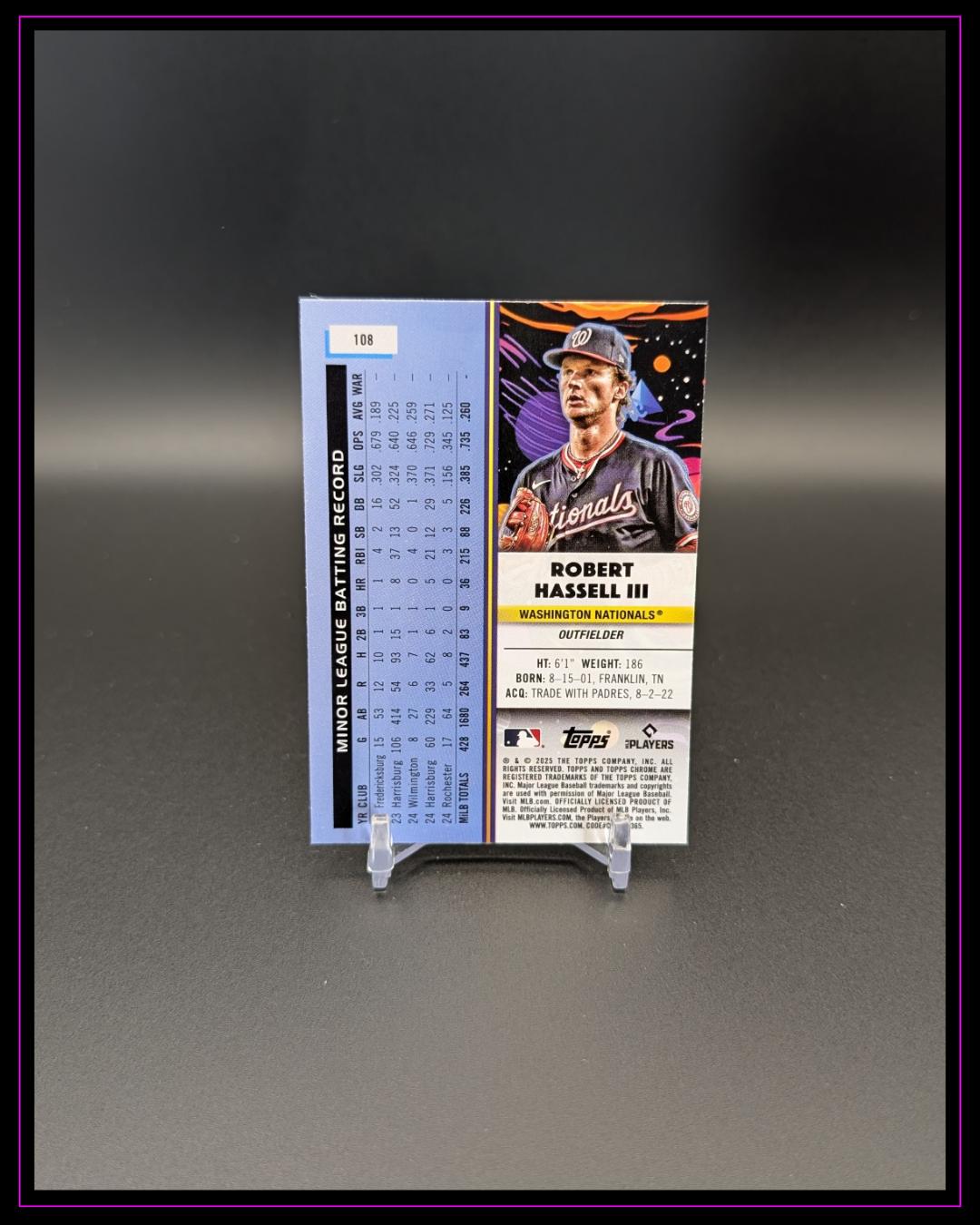 2025 Topps Chrome Cosmic #108 Robert Hassell III RC