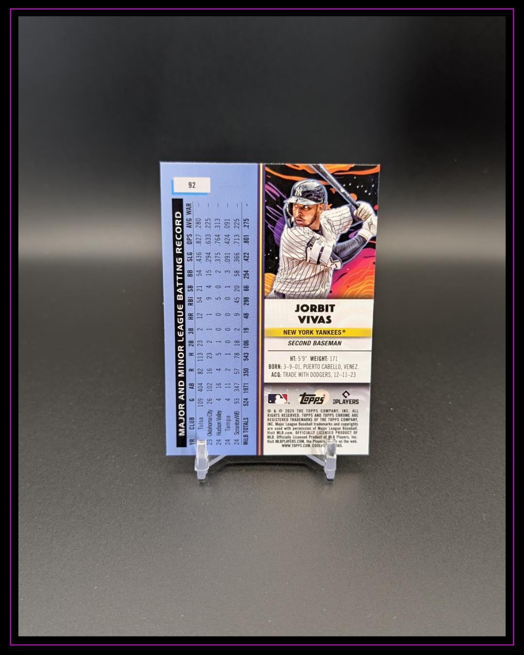 2025 Topps Chrome Cosmic #92 Jorbit Vivas RC