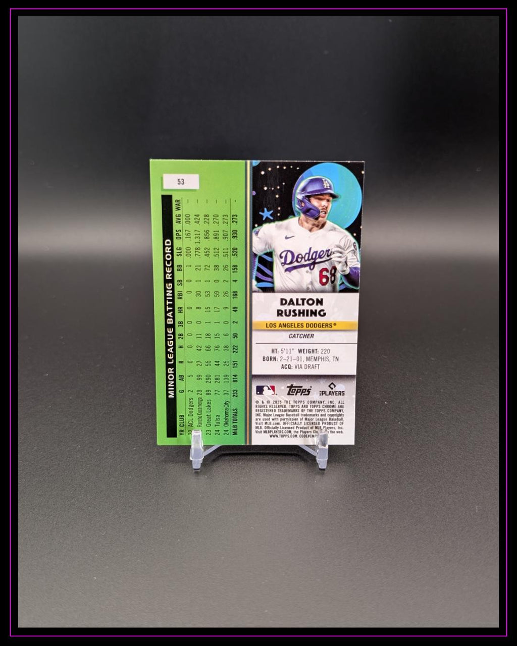 2025 Topps Chrome Cosmic #53 Dalton Rushing RC