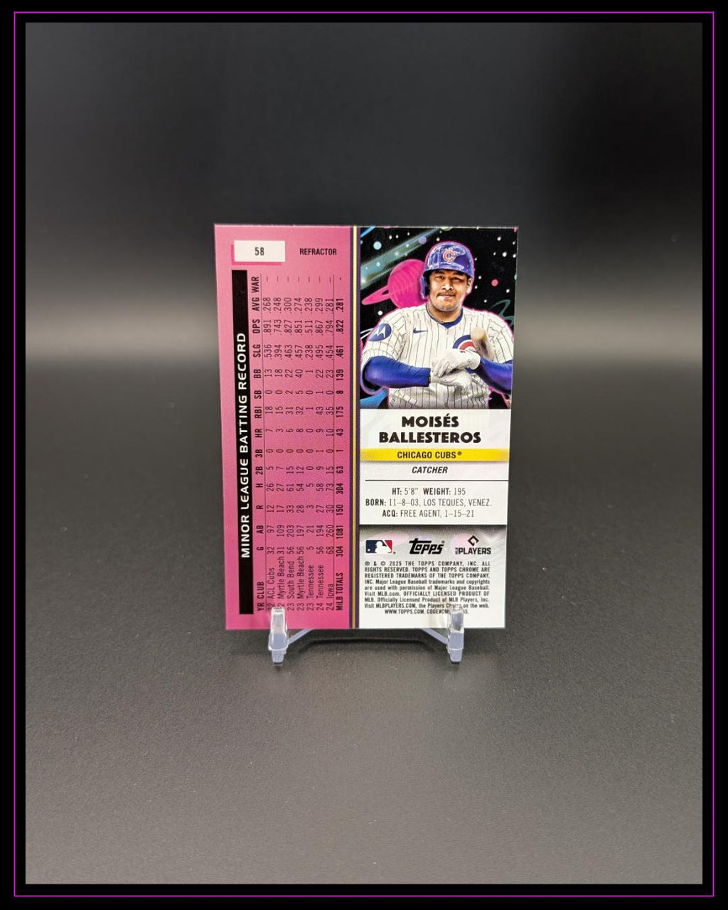 2025 Topps Chrome Cosmic #58 Moisés Ballesteros RC Refractor