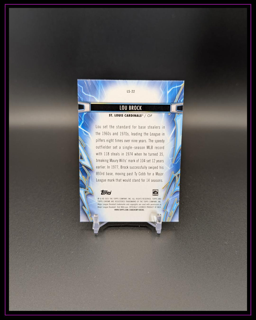 2025 Topps Chrome Cosmic #LS-22 Lou Brock Light Speed