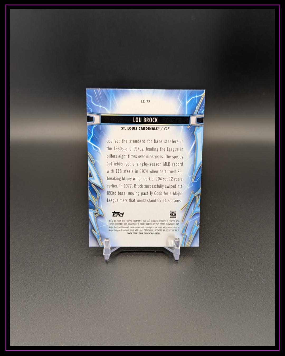 2025 Topps Chrome Cosmic #LS-22 Lou Brock Light Speed