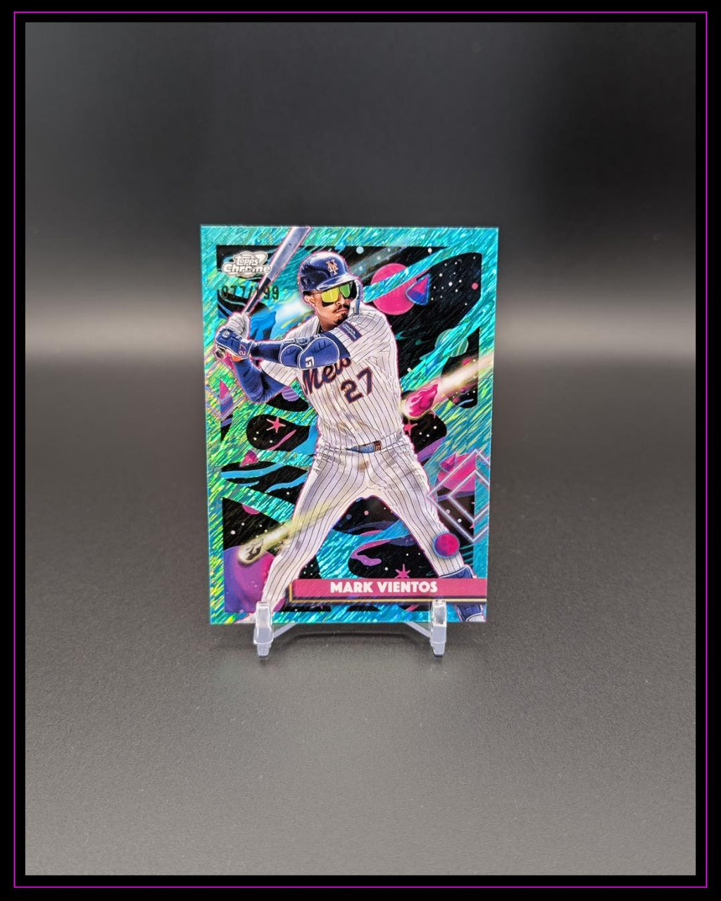 2025 Topps Chrome Cosmic #36 Mark Vientos Aqua Equinox Refractor #/199