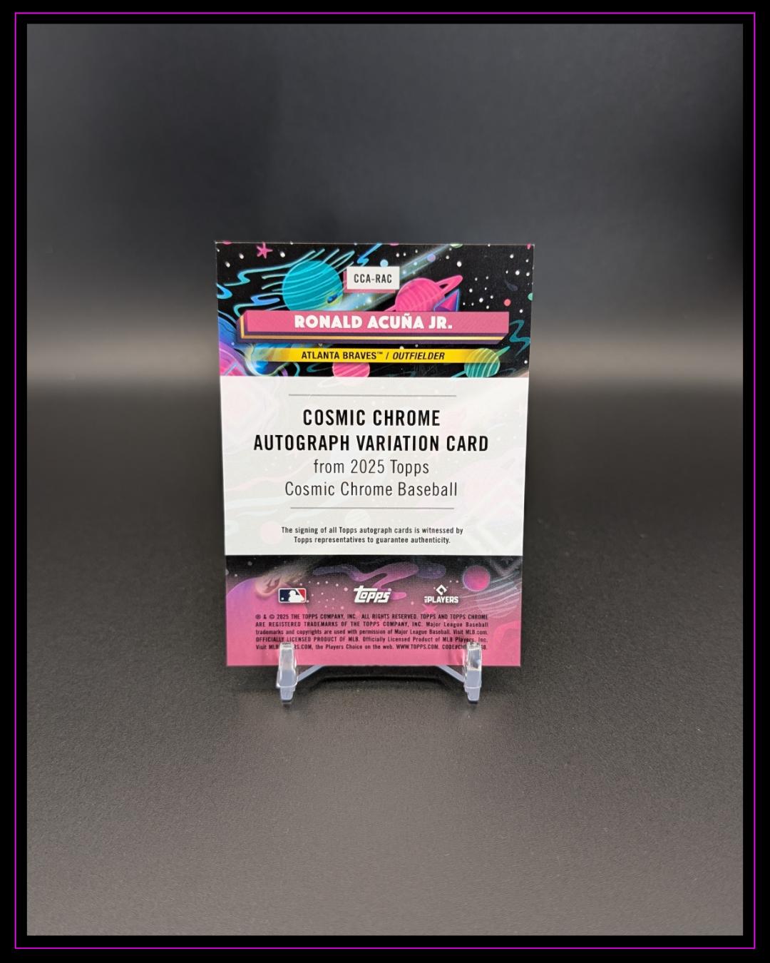 2025 Topps Chrome Cosmic #CCA-RAC Ronald Acuña Jr. Auto Orange /25