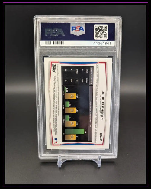 2014 Bowman Draft #BCA-JF Jack Flaherty Chrome Draft Pick Autographs PSA 9