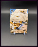 Star Wars Galaxy Trading Card mit gelben Raumschiffen vor Wolken, Sammelkarten-Motiv