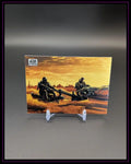 Star Wars Galaxy Trading Card mit Speeder-Szene in Wüstenlandschaft auf Ständer