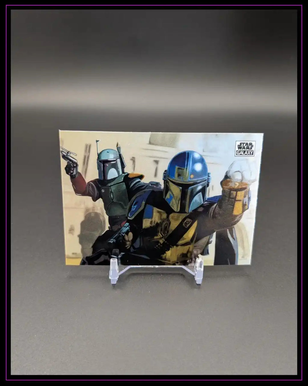 Star Wars Galaxy Trading Card mit Mandalorianern, detailreiche Sammlerstück-Karte