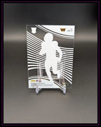 Transparente NFL Trading Card Brian Robinson Jr. Panini 2022, Silhouette, auf Ständer