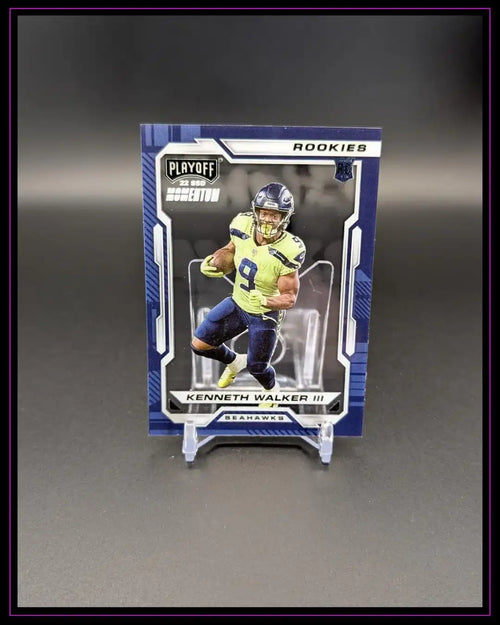 NFL Rookie Trading Card Kenneth Walker III Seahawks auf schwarzem Hintergrund
