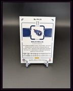 Rückseite einer Malik Willis NFL Trading Card mit Statistiken, Titans-Logo und Beschreibung.