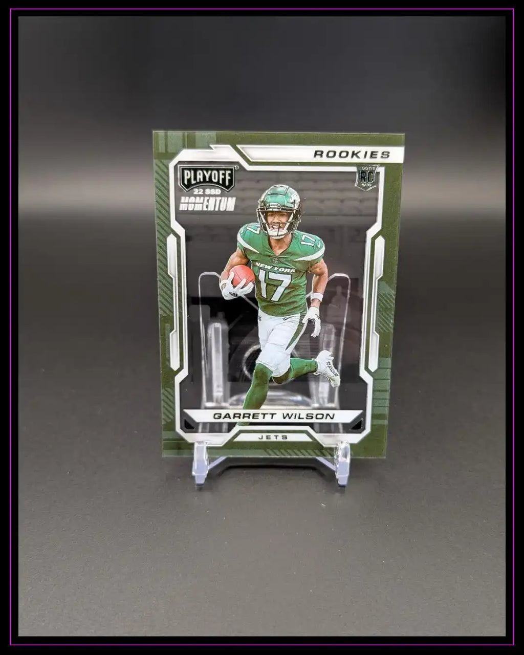 Garrett Wilson Rookie Football Trading Card der New York Jets, Playoff 22 SSD Kollektion
