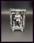 Playoff Momentum Rookie Trading Card von Breece Hall, Jets, auf Ständer, Sport Sammelkarte