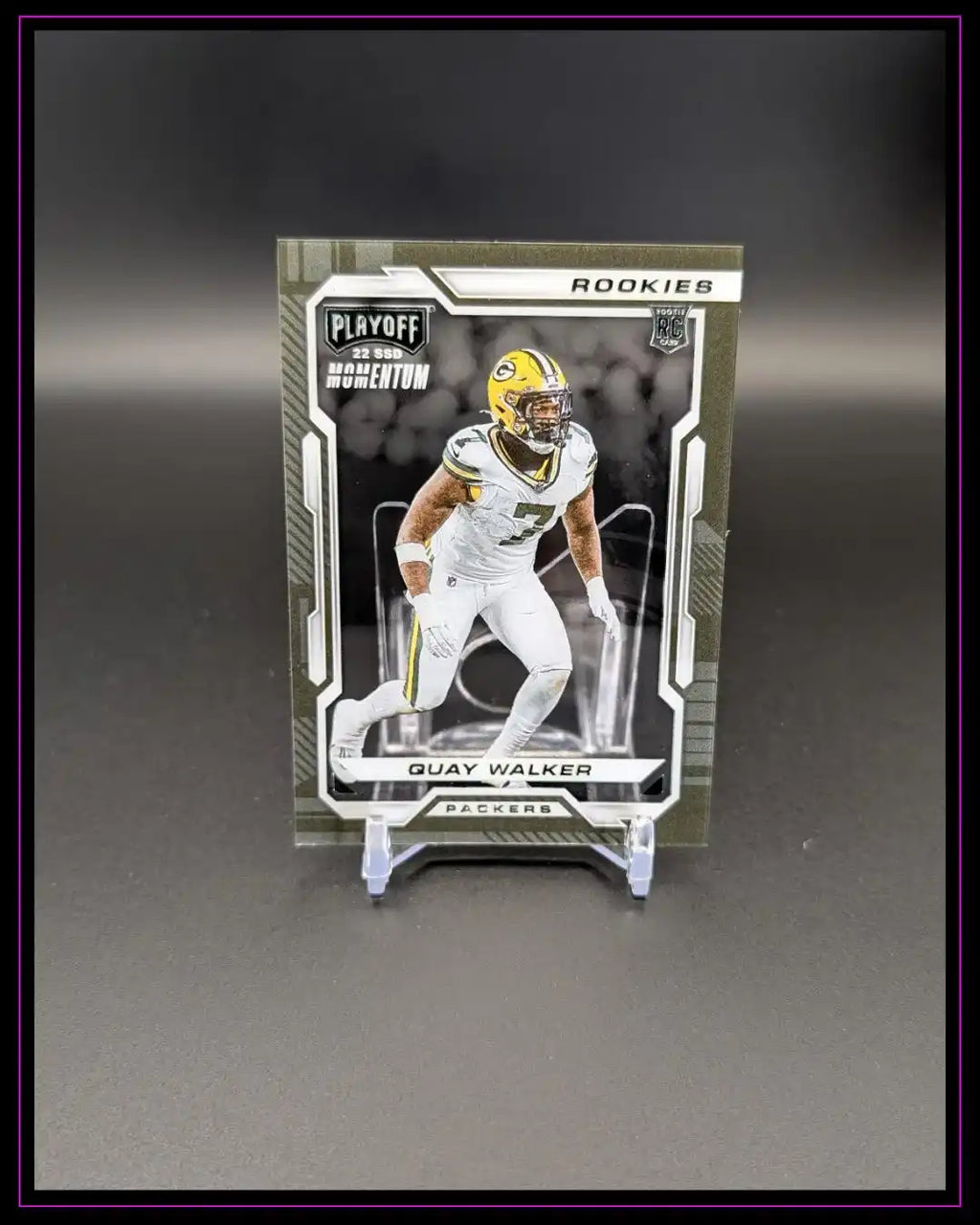 Quay Walker Football Rookie Trading Card Packers, Sport-Sammelkarte auf Ständer