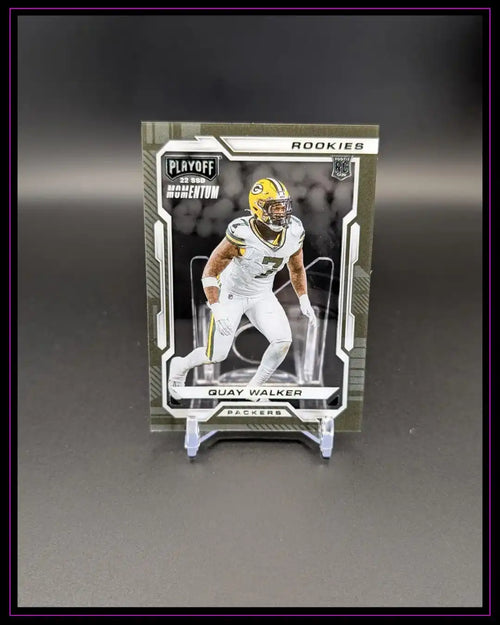 Quay Walker Football Rookie Trading Card Packers, Sport-Sammelkarte auf Ständer