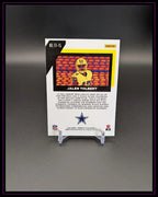 Rückseite einer Jalen Tolbert NFL Trading Card 2022 Panini Chronicles, Dallas Cowboys Logo, Textbeschreibung