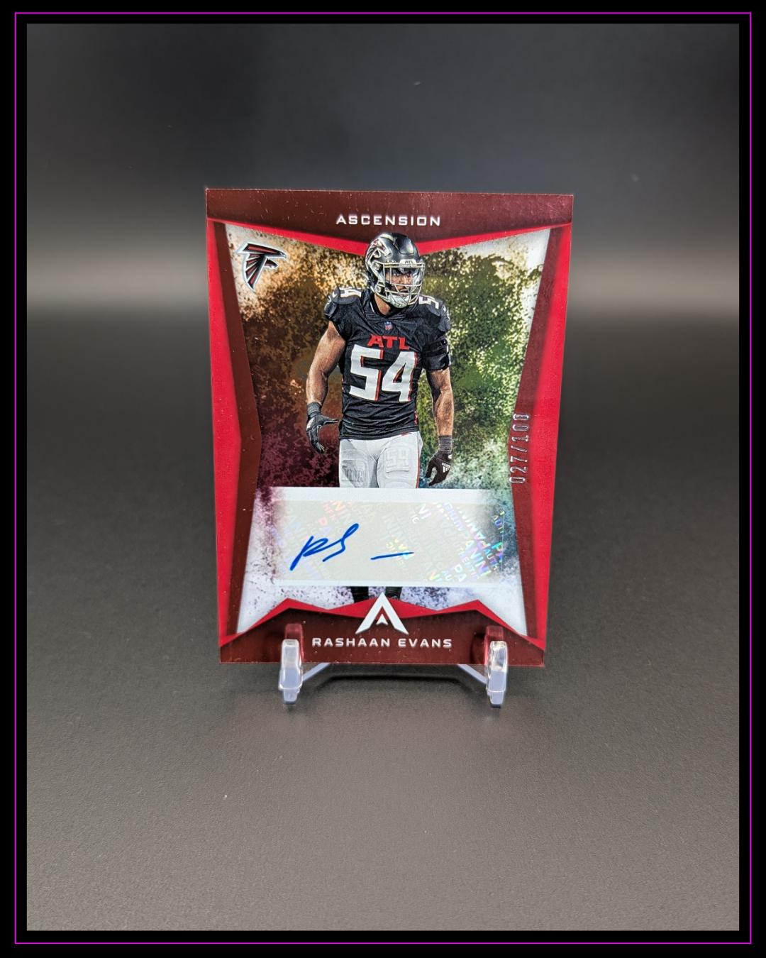 2022 Panini Chronicles #ASC-RAE Rashaan Evans Ascension Autographs Red #/100