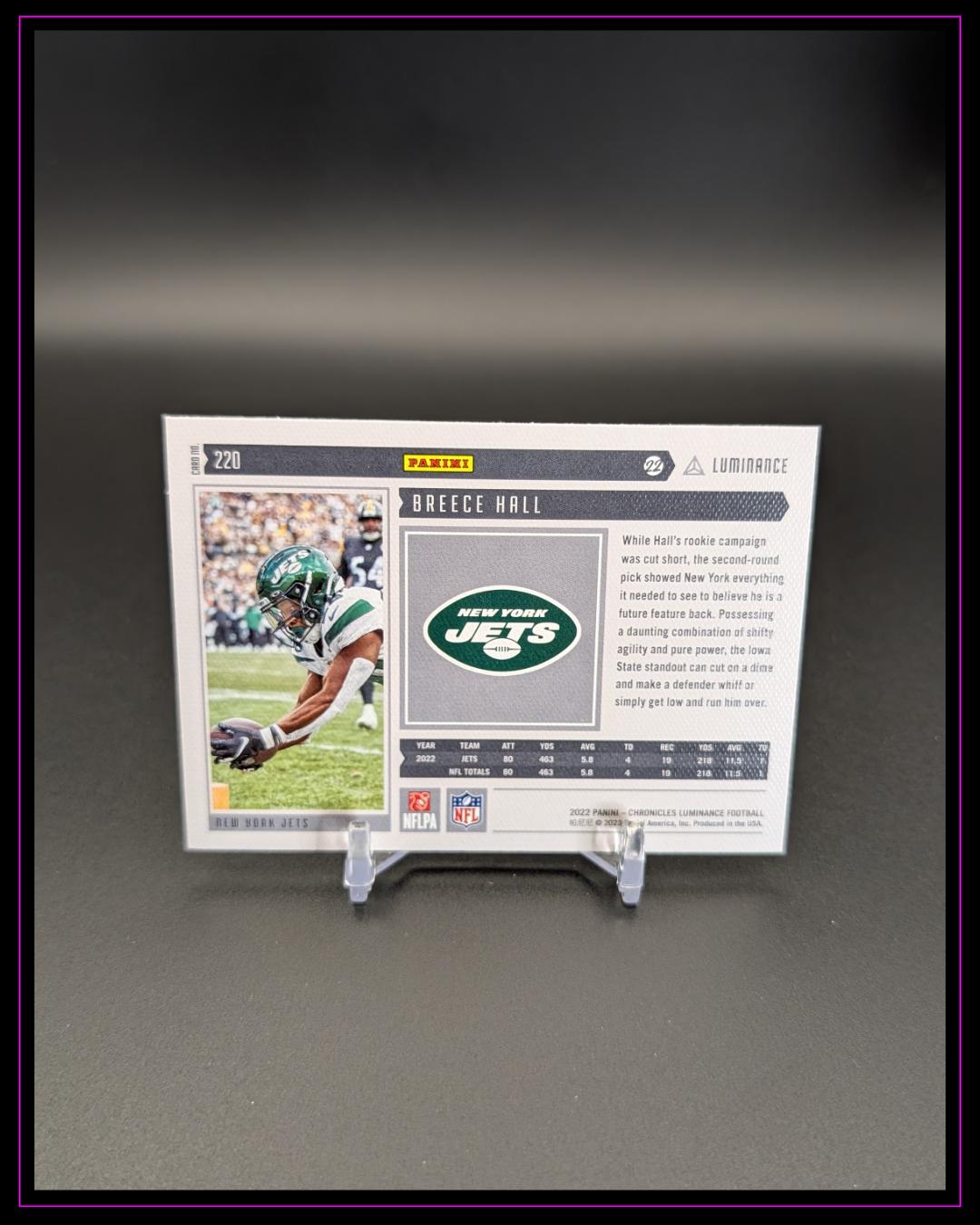 2022 Panini Chronicles #220 Breece Hall Luminance Update Rookies