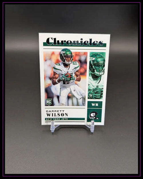 Chronicles Garrett Wilson New York Jets Football Trading Card auf Ständer, Sportkarten Fanartikel