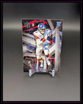 NFL Trading Card eines Footballspielers im Giants-Trikot mit Rookie-Symbol auf schwarzem Hintergrund