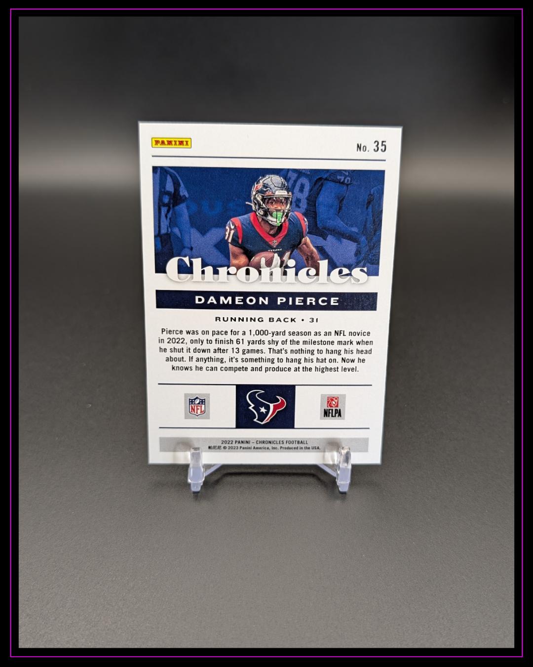 2022 Panini Chronicles #35 Dameon Pierce