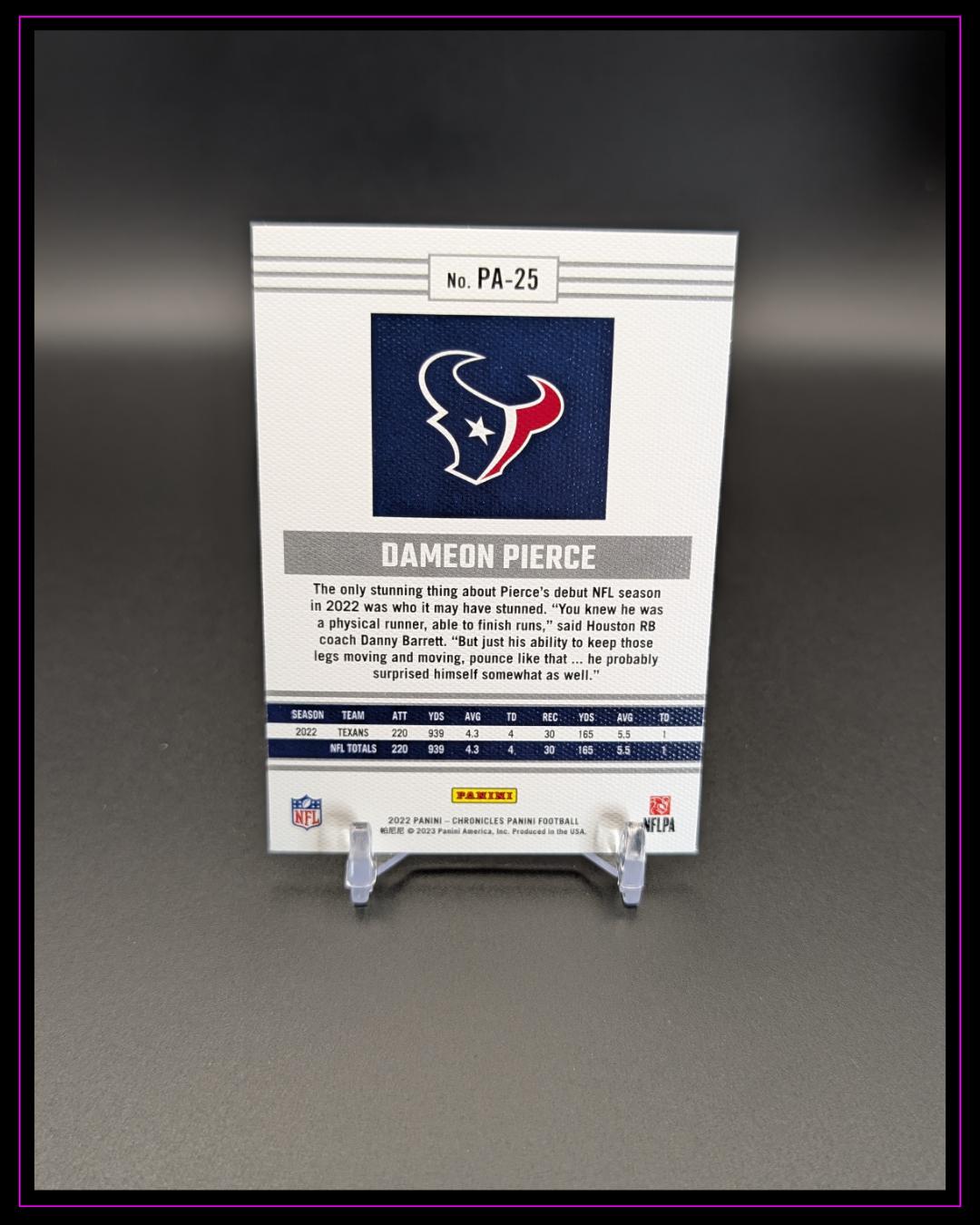2022 Panini Chronicles #PA-25 Dameon Pierce Panini