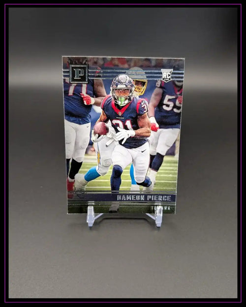 NFL Trading Card Dameon Pierce Texans Rookie Karte auf Ständer, Sammlerobjekt Football