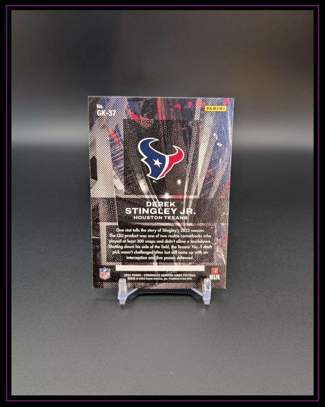 2022 Panini Chronicles #GK-37 Derek Stingley Jr. Gridiron Kings Pink