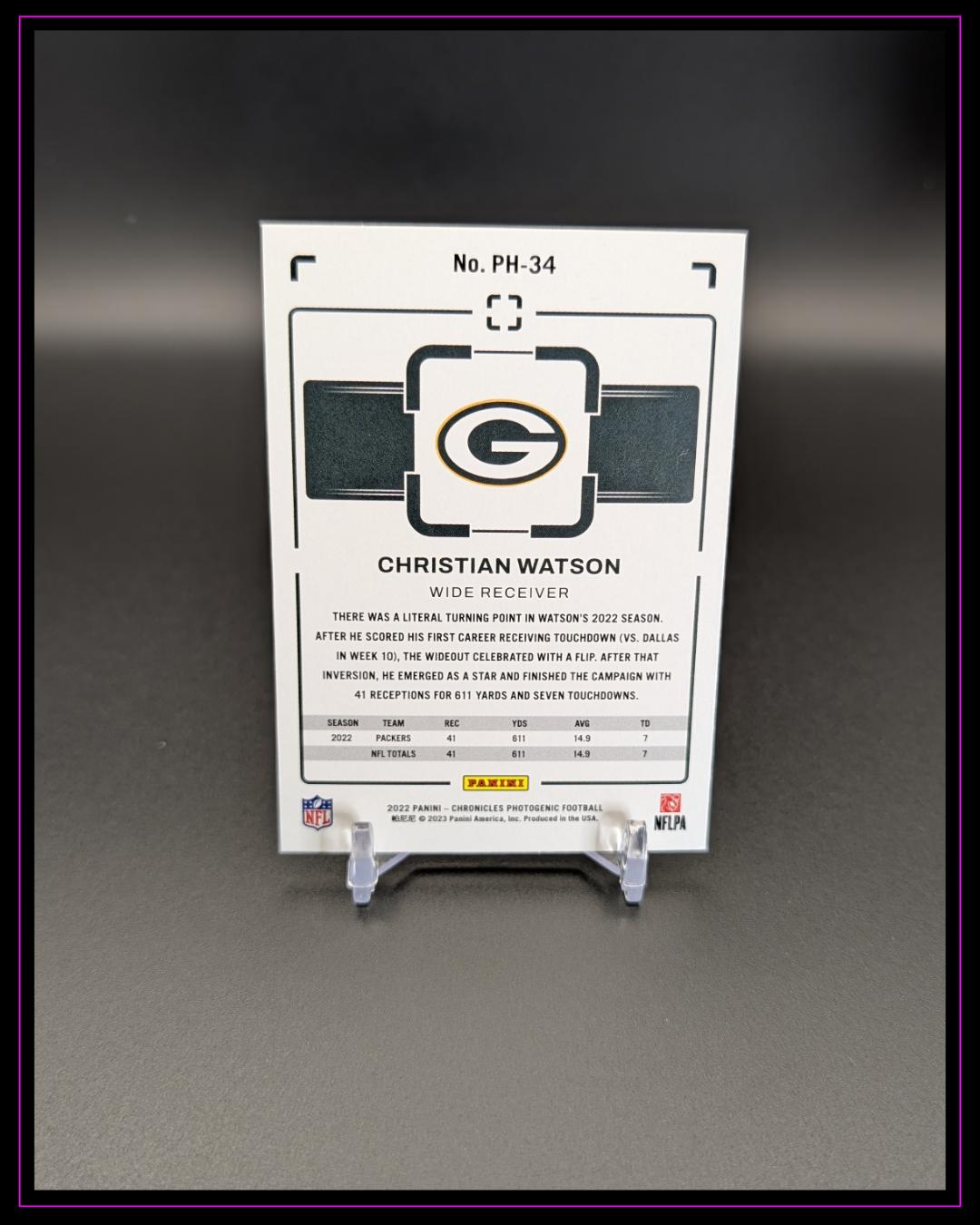 2022 Panini Chronicles #PH-34 Christian Watson Photogenic