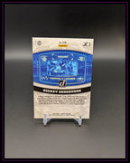 Baseball Sammelkarte Rückseite, Rickey Henderson, Donruss 2023, blaues Design auf Ständer