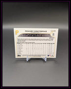 Limitierte Baseball-Trading Card Rückseite von Roansy Contreras mit Statistiken, Pittsburgh Pirates.