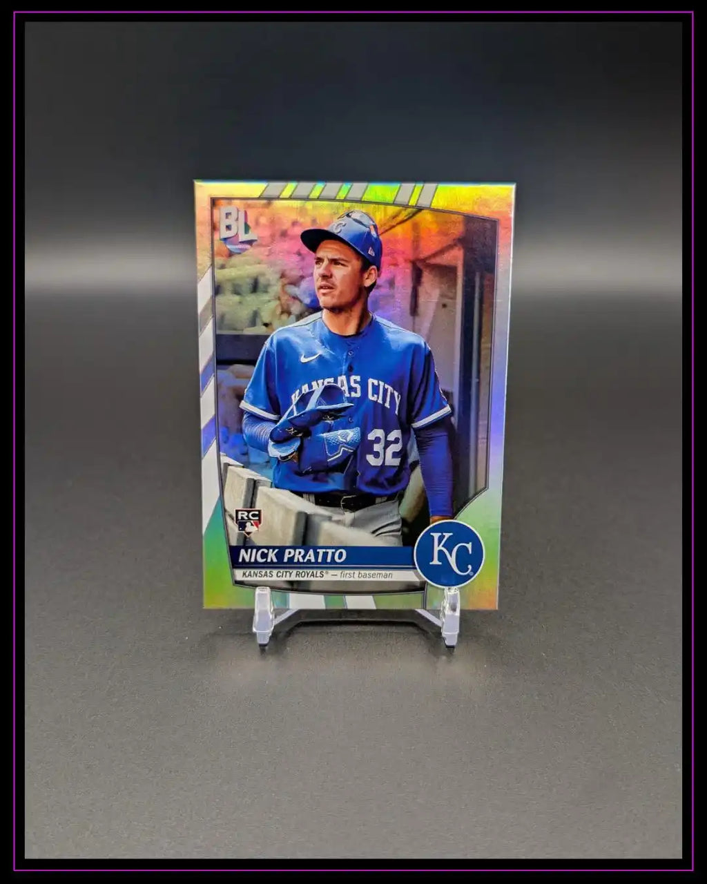 Nick Pratto Baseball Trading Card Kansas City Royals Rookie, glänzende Sammelkarte