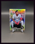 Baseball Sammelkarte Eloy Jiménez Chicago White Sox auf schwarzem Hintergrund
