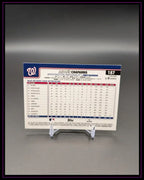 Rückseite einer Baseball Trading Card von Andrés Chaparro, Statistiken, Washington Nationals.