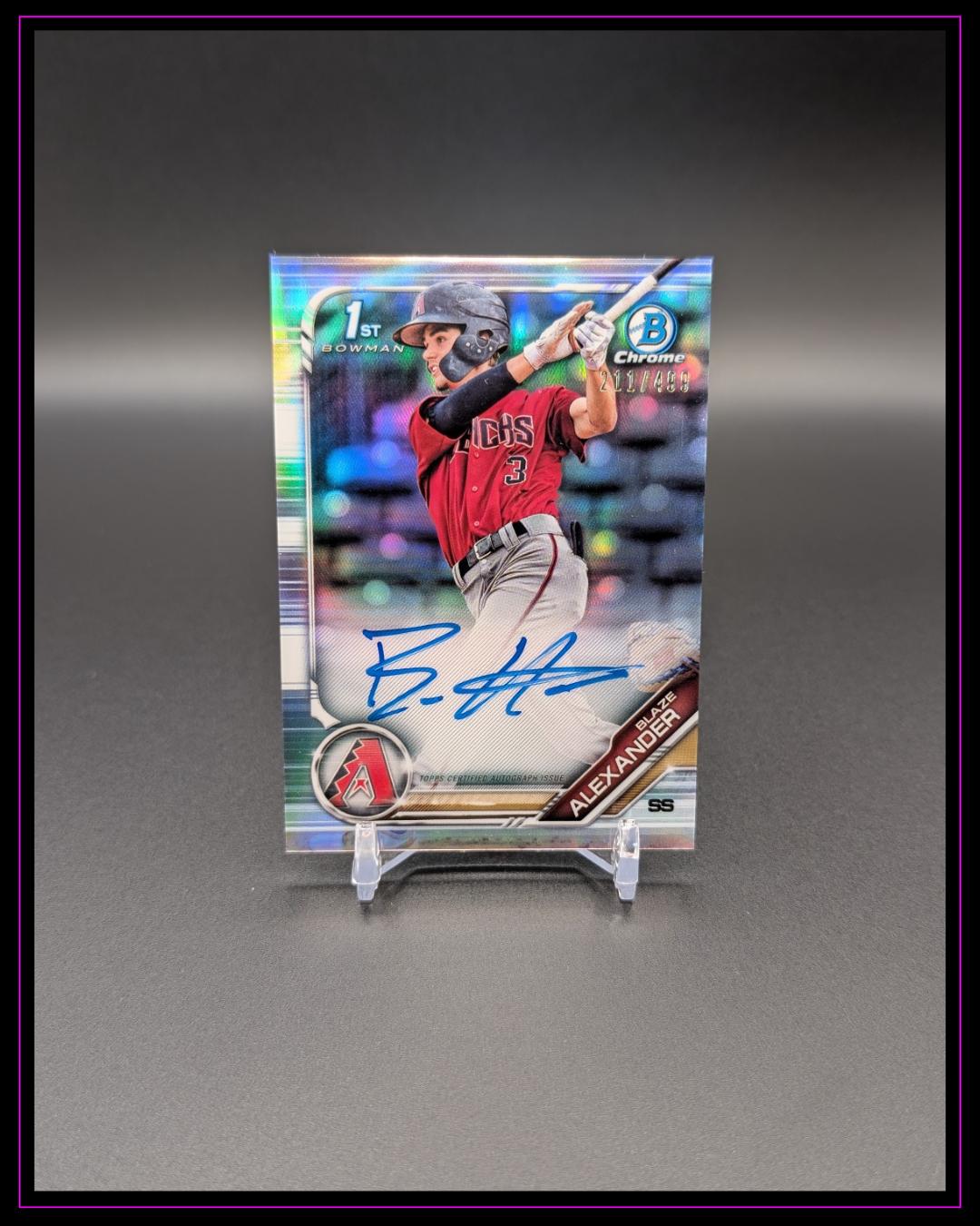 2019 Bowman #CPA-BA Blaze Alexander Chrome Prospect Autographs Refractor #/499