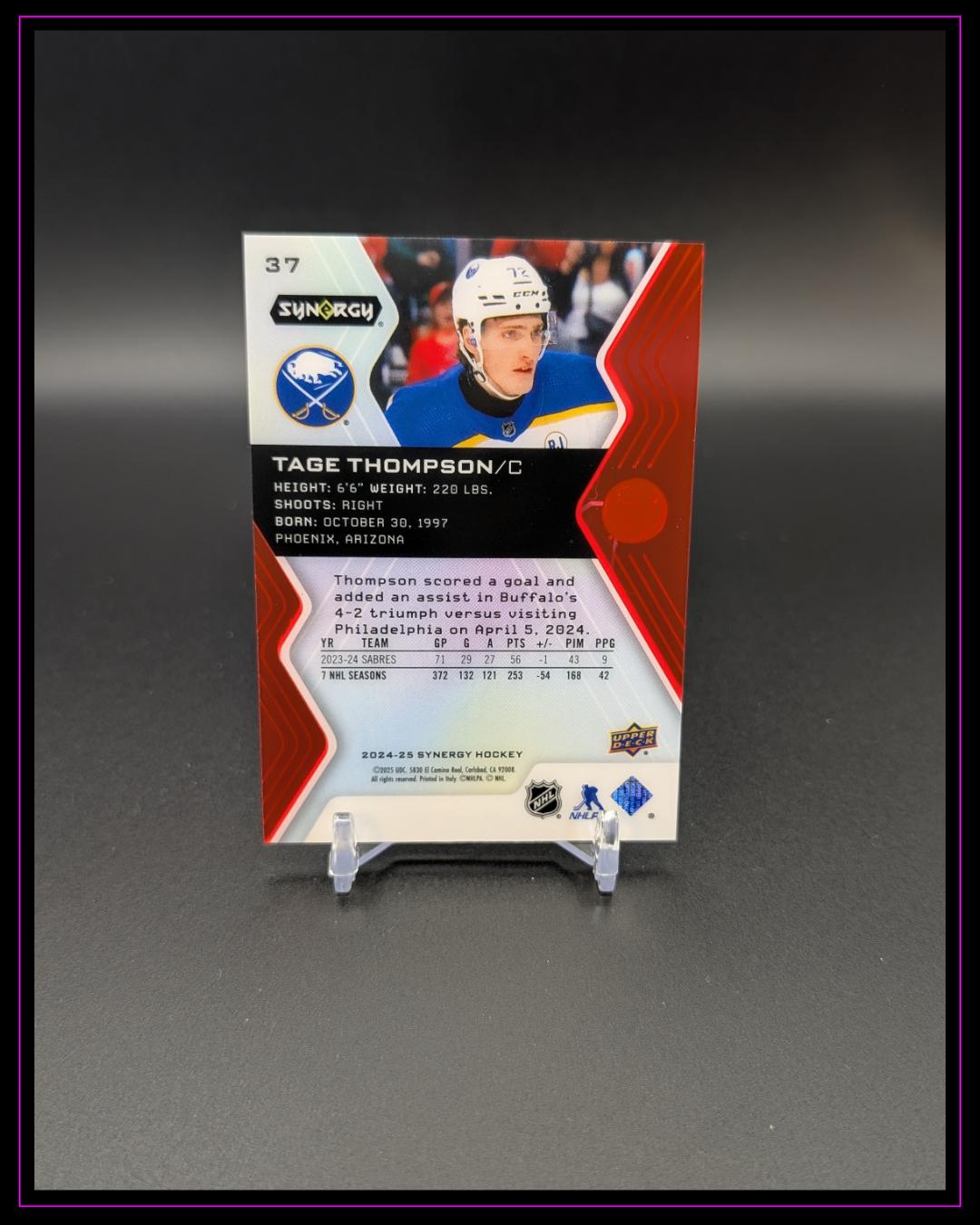 2024-25 Upper Deck Synergy #37 Tage Thompson Red