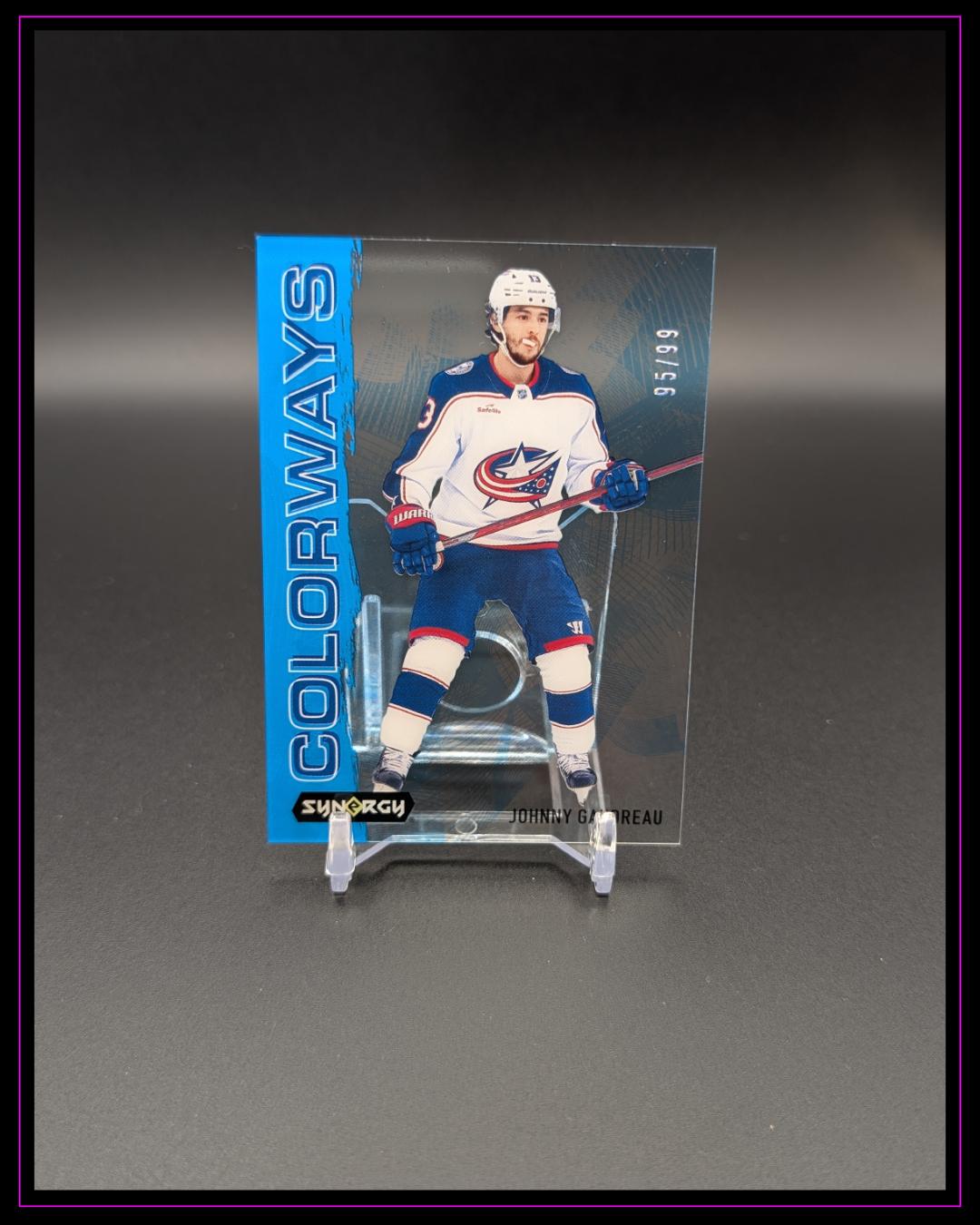 2024-25 Upper Deck Synergy #L-89 Johnny Gaudreau Colorways Neon Blue /99