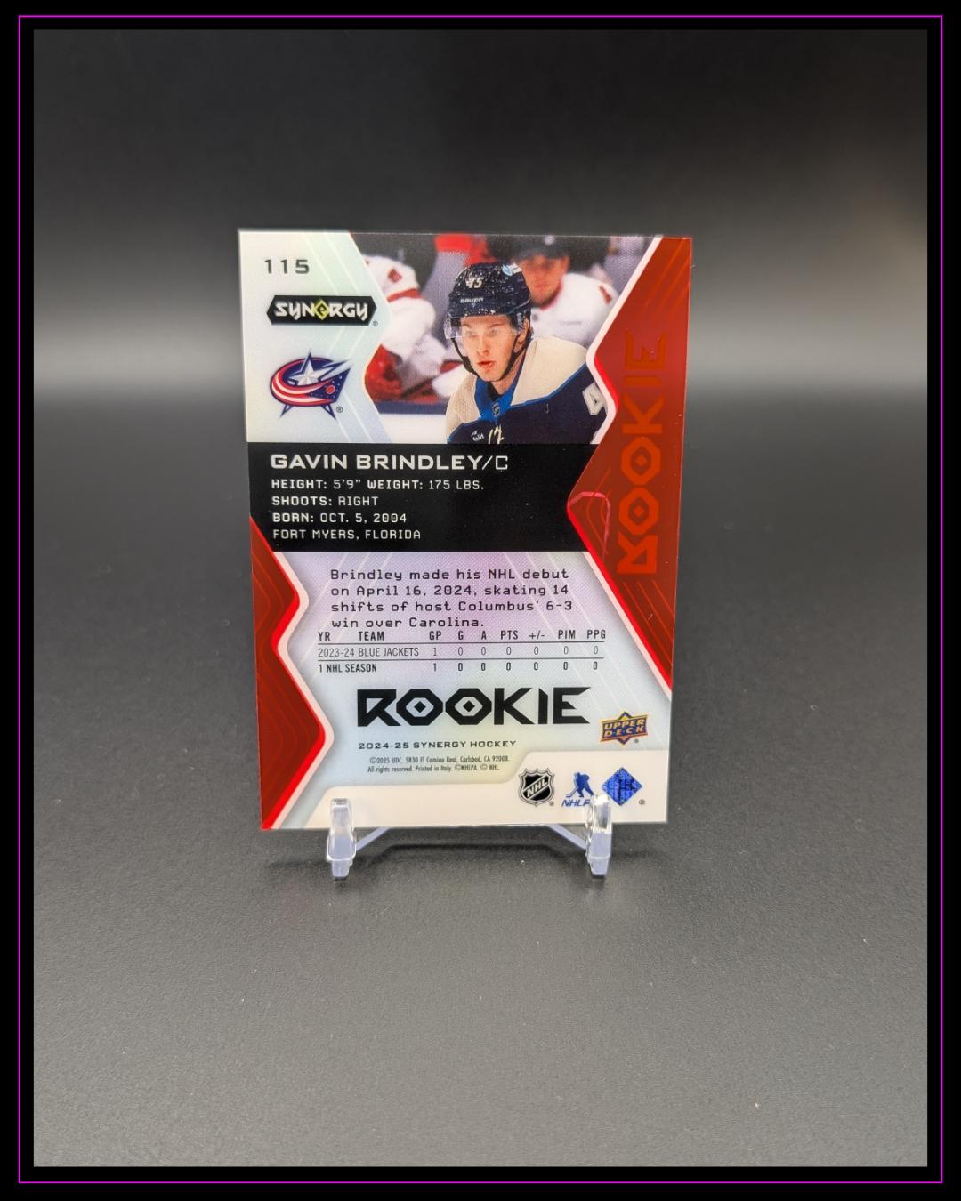 2024-25 Upper Deck Synergy #115 Gavin Brindley RC