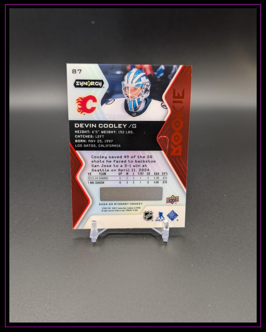 2024-25 Upper Deck Synergy #87 Devin Cooley Red Codes