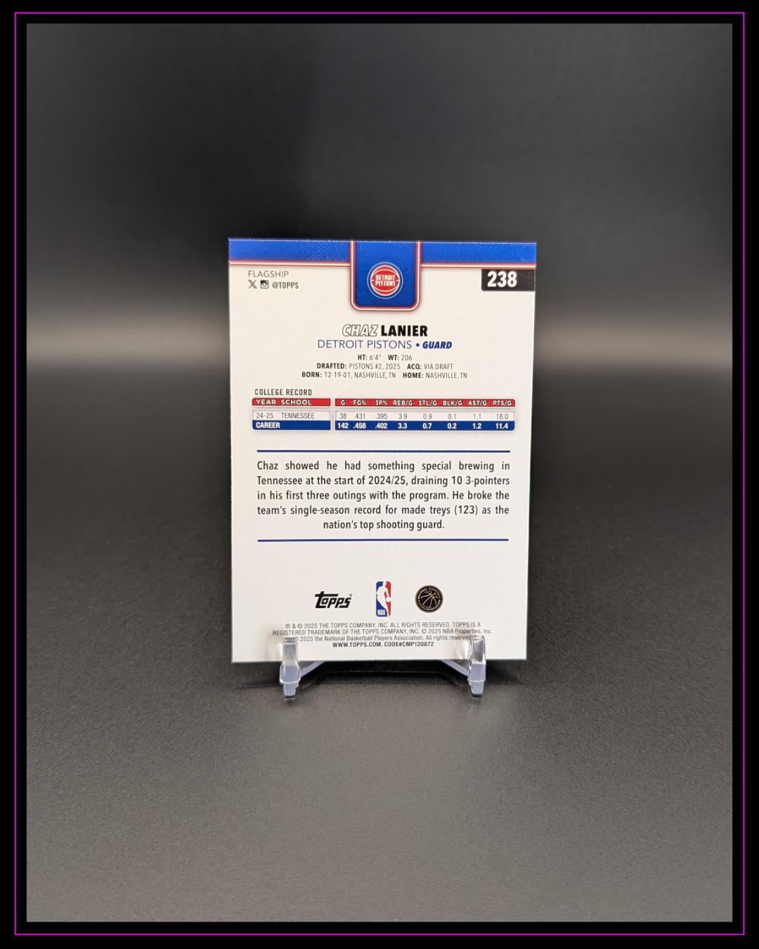 2025-26 Topps NBA #238 Chaz Lanier RC