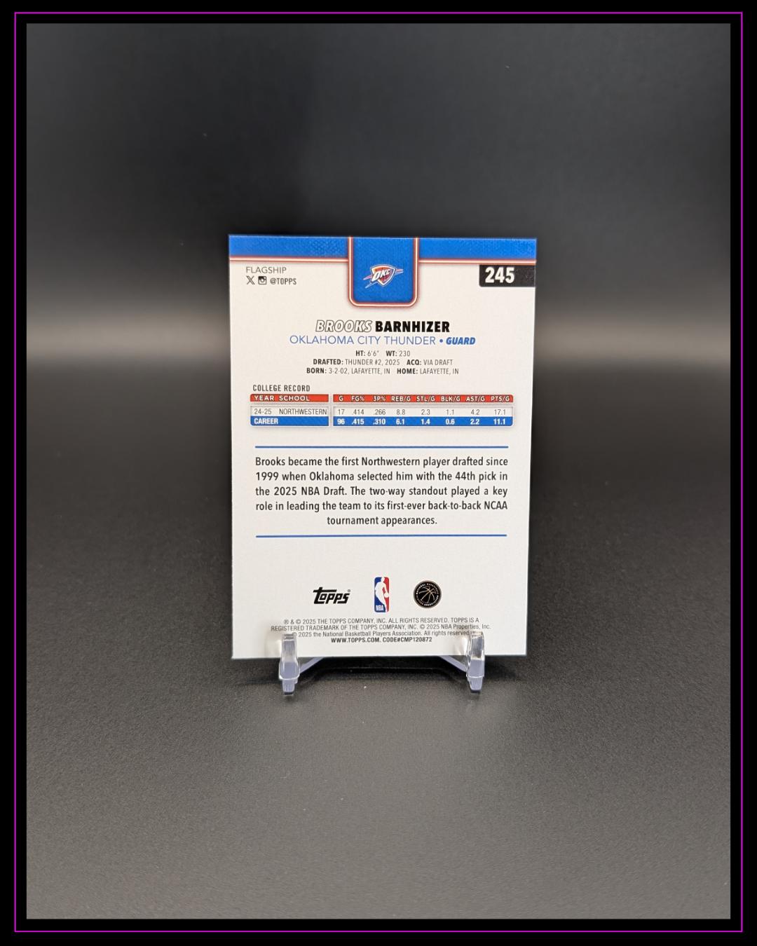 2025-26 Topps NBA #245 Brooks Barnhizer RC