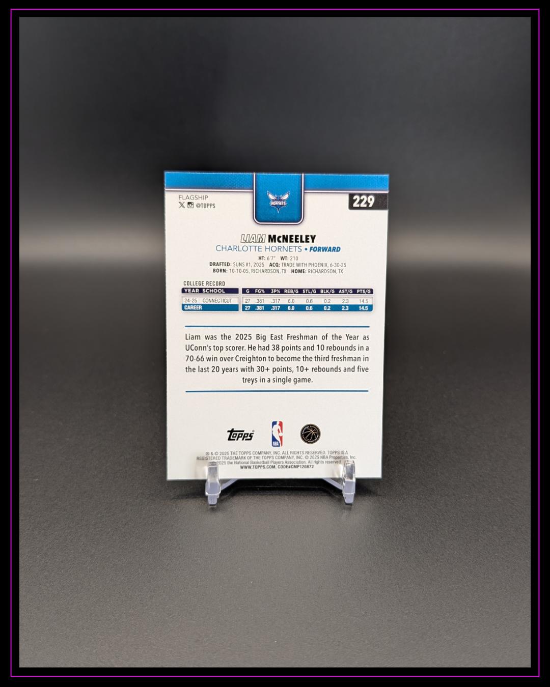 2025-26 Topps NBA #229 Liam McNeeley RC