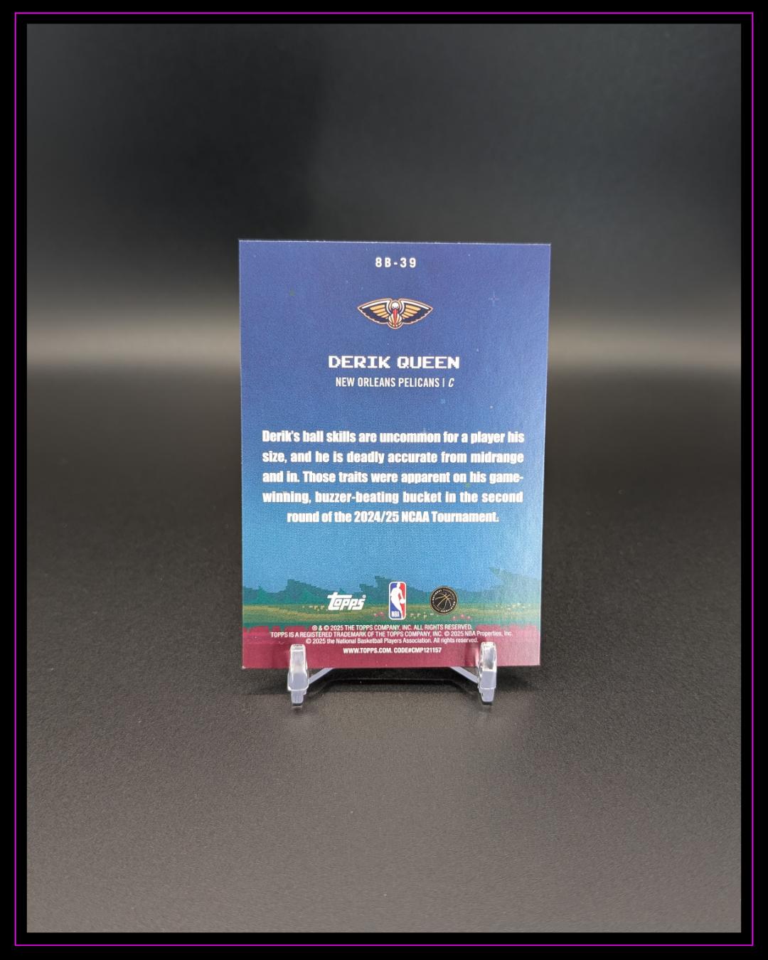 2025-26 Topps NBA #8B-39 Derik Queen 8-Bit Ballers RC