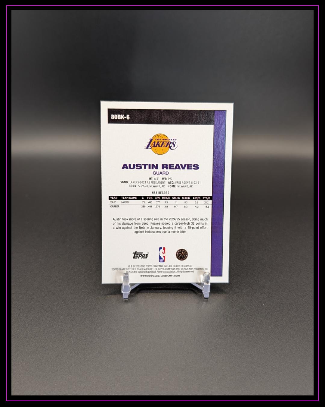 2025-26 Topps NBA #80BK-6 Austin Reaves 1980-81 Topps Basketball